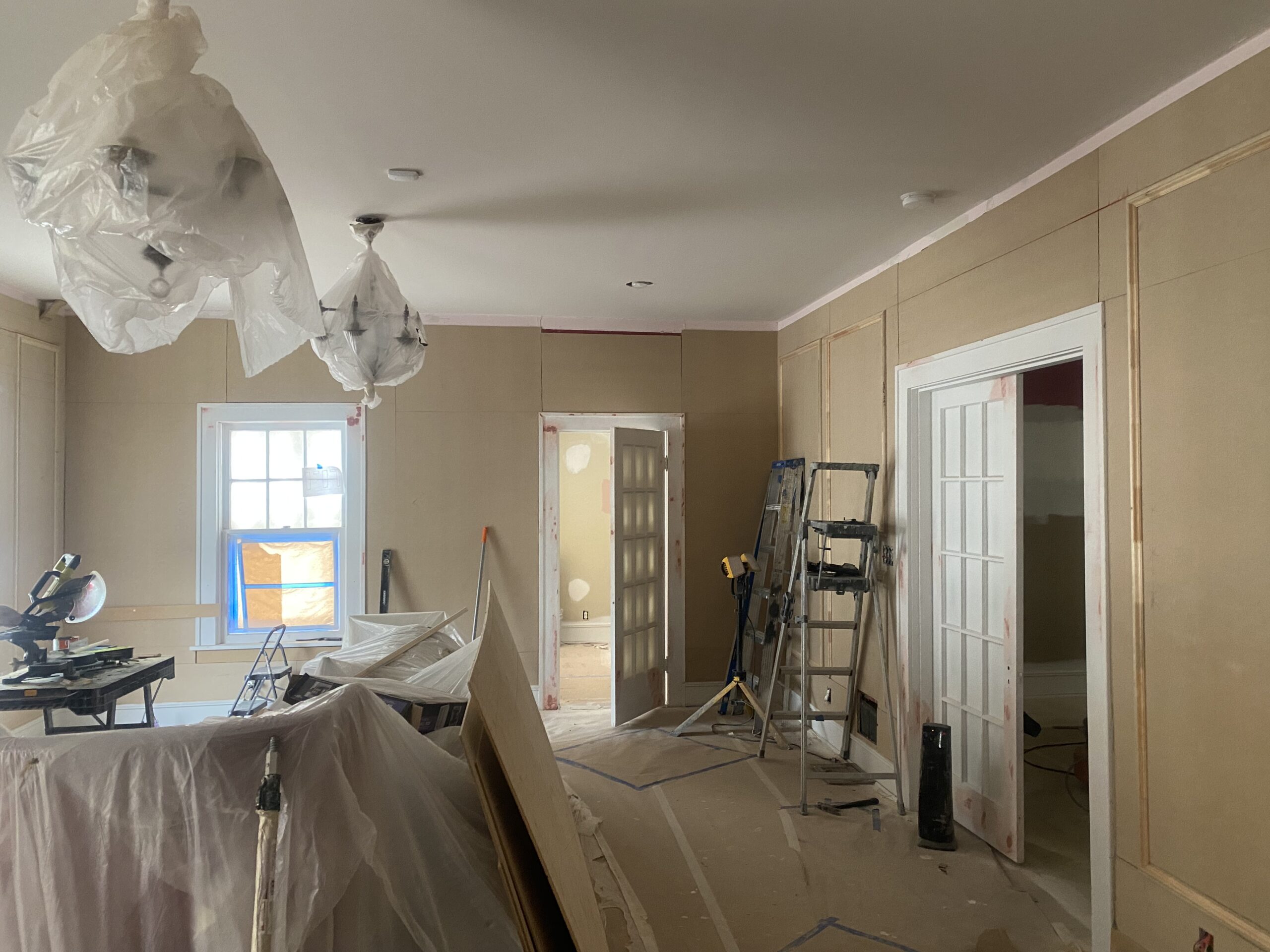 construction phase during fort worth living room remodel